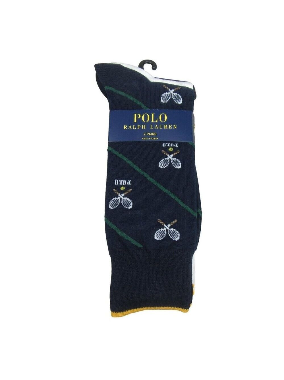 Polo Ralph Lauren Tennis Racquets Slack Socks Men's Size 6-12.5 (2 PAIRS) NEW